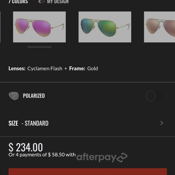 SOLD RayBan Pink Flash Lense Unisex Aviators Size 58 - Picture 11 of 12